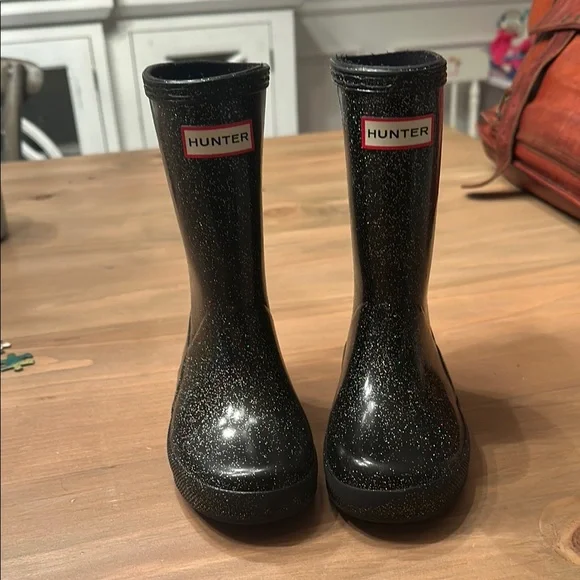 Hunter Sparkling Black Rain Boots - Picture 2 of 3